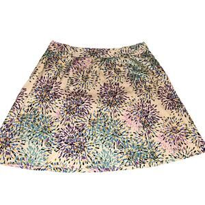 LANE BRYANT Womens Colorful Skirt - Sz 22‎ Non Lined Cream Base Plus Size